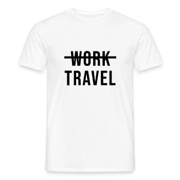 Work Travel - Travel Work Sabbatical Typography - Men's T-Shirt - white - Front - AI Model Male 178 dark (178cm)