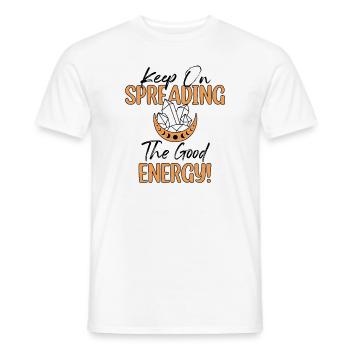Médecine énergétique Guérisseur de cristaux d’énergie positive - T-shirt homme - blanc - Devant - AI Model Male 178 dark (178cm)