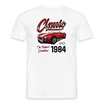 Je ne suis pas vieux Je suis une voiture classique vintage née en 1984 - T-shirt homme - blanc - Devant - AI Model Male 178 dark (178cm)