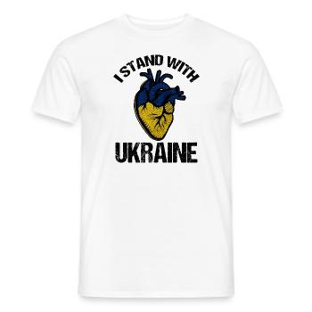 Je soutiens le drapeau ukrainien - T-shirt homme - blanc - Devant - AI Model Male 178 dark (178cm)