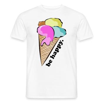 Eiscreme - be happy. - Männer T-Shirt - Weiß - Vorne - AI Model Male 178 dark (178cm)