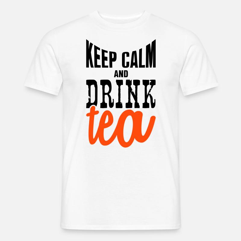 keep calm and drink tea - Männer T-Shirt - Weiß
