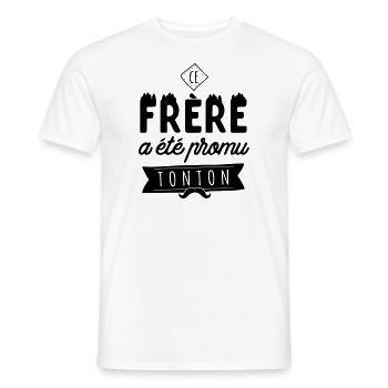 Ce frère a été promu Tonton - T-shirt homme - blanc - Devant - AI Model Male 178 dark (178cm)