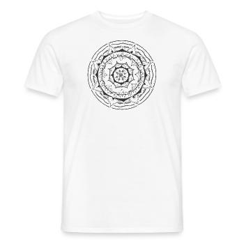 Mandala big black - Men's T-Shirt - white - Front - AI Model Male 178 dark (178cm)
