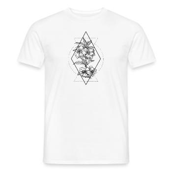 Plant with geometry - Men's T-Shirt - white - Front - AI Model Male 178 dark (178cm)