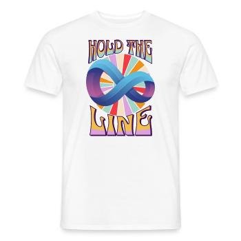 Tenez la ligne colorée drôle de design infini - T-shirt homme - blanc - Devant - AI Model Male 178 dark (178cm)
