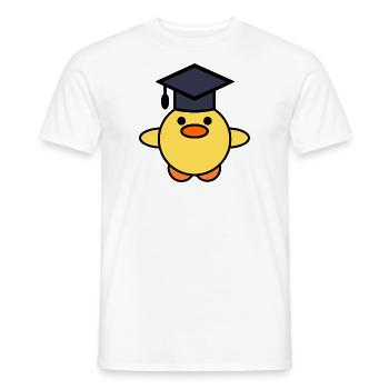 Duck with graduation hat - Men's T-Shirt - white - Front - AI Model Male 178 dark (178cm)