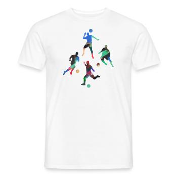 Soccer ,Joueur de soccer, Football,Graffiti,Bleu,Vert - T-shirt homme - blanc - Devant - AI Model Male 178 dark (178cm)