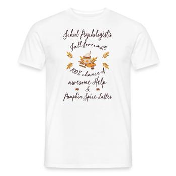 School psychologist, help & Pumpkin spice lattes - Männer T-Shirt - Weiß - Vorne - AI Model Male 178 dark (178cm)