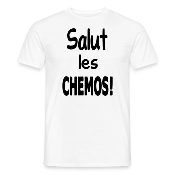 Salut les chemos / humour / tee shirt / design - T-shirt homme - blanc - Devant - AI Model Male 178 dark (178cm)