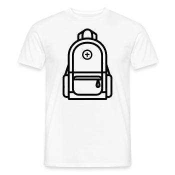Sac à dos - T-shirt homme - blanc - Devant - AI Model Male 178 dark (178cm)