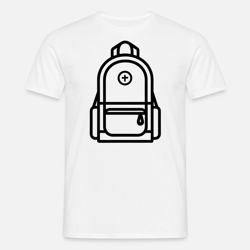 Rucksack - Männer T-Shirt - Weiß