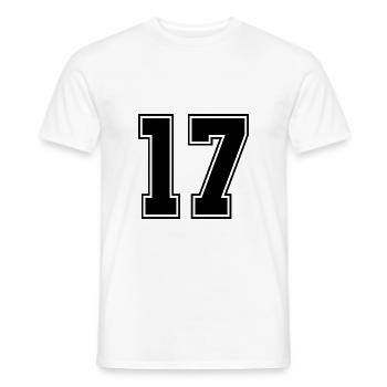 17 nombre de maillots - T-shirt homme - blanc - Devant - AI Model Male 178 dark (178cm)