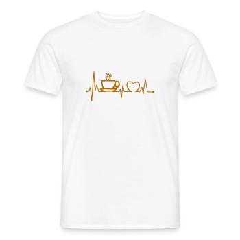 Café café café café cadeau caféine - T-shirt homme - blanc - Devant - AI Model Male 178 dark (178cm)