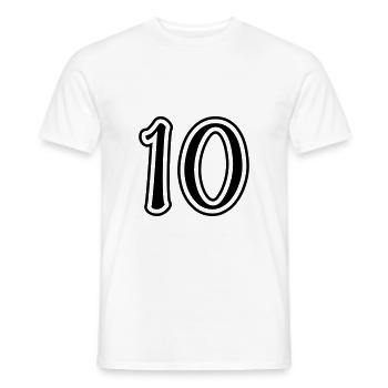 10 Zahl nummer - Männer T-Shirt - Weiß - Vorne - AI Model Male 178 dark (178cm)