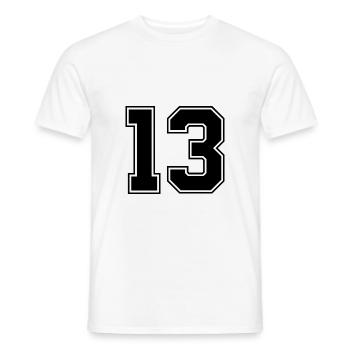 13 nombre de maillots - T-shirt homme - blanc - Devant - AI Model Male 178 dark (178cm)