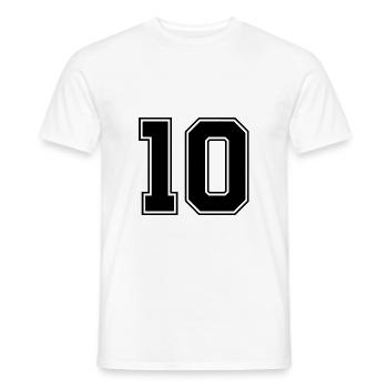 10 nombre de maillots - T-shirt homme - blanc - Devant - AI Model Male 178 dark (178cm)