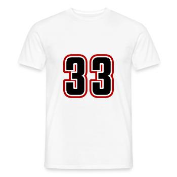 33 symbole de nombre - T-shirt homme - blanc - Devant - AI Model Male 178 dark (178cm)