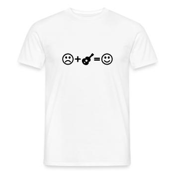 Guitar Smiley Music Guitarist - Men's T-Shirt - white - Front - AI Model Male 178 dark (178cm)