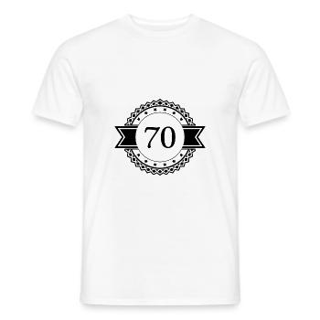 70 number emblem - Men's T-Shirt - white - Front - AI Model Male 178 dark (178cm)