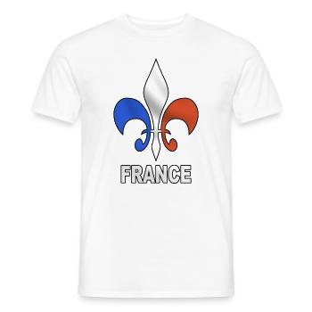 france - T-shirt homme - blanc - Devant - AI Model Male 178 dark (178cm)