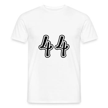 44 Numéro de numéro - T-shirt homme - blanc - Devant - AI Model Male 178 dark (178cm)