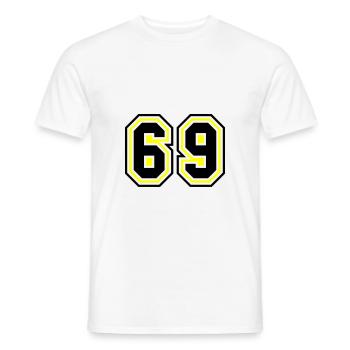 69 Nombre symbole - T-shirt homme - blanc - Devant - AI Model Male 178 dark (178cm)