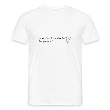 votre premier amour devrait être vous-même - T-shirt homme - blanc - Devant - AI Model Male 178 dark (178cm)