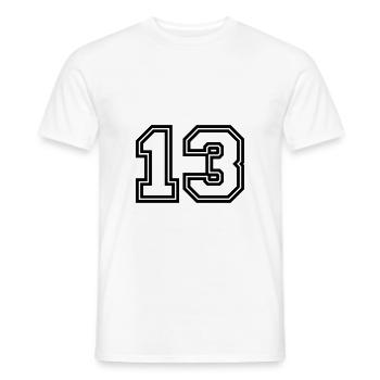 13 Zahl symbol - Männer T-Shirt - Weiß - Vorne - AI Model Male 178 dark (178cm)