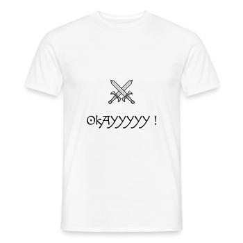 Okayyyyy - Jacquouille - Les Visiteurs - Culte ! - T-shirt homme - blanc - Devant - AI Model Male 178 dark (178cm)