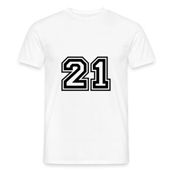 21 Numéro de numéro - T-shirt homme - blanc - Devant - AI Model Male 178 dark (178cm)
