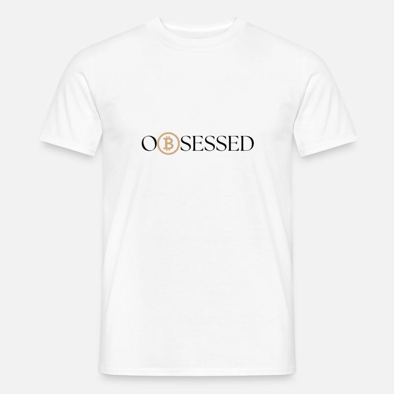 Bitcoin Obsessed - Männer T-Shirt - Weiß