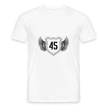 45 Zahl Wappen - Männer T-Shirt - Weiß - Vorne - AI Model Male 178 dark (178cm)