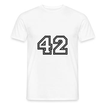 42 number symbol - Men's T-Shirt - white - Front - AI Model Male 178 dark (178cm)
