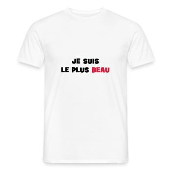 Je suis le plus beau - T-shirt homme - blanc - Devant - AI Model Male 178 dark (178cm)