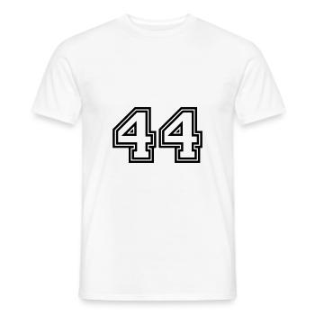 44 Zahl symbol - Männer T-Shirt - Weiß - Vorne - AI Model Male 178 dark (178cm)