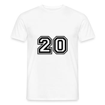 20 Zahl nummer - Männer T-Shirt - Weiß - Vorne - AI Model Male 178 dark (178cm)