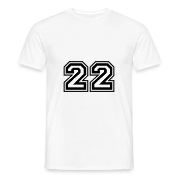 22 Numéro de numéro - T-shirt homme - blanc - Devant - AI Model Male 178 dark (178cm)