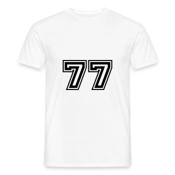 77 Numéro de numéro - T-shirt homme - blanc - Devant - AI Model Male 178 dark (178cm)