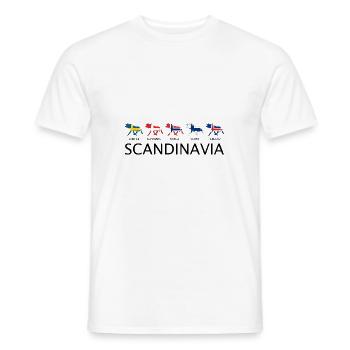 SCANDINAVIA | Sverige Danmark Norge Suomi Iceland - Men's T-Shirt - white - Front - AI Model Male 178 dark (178cm)