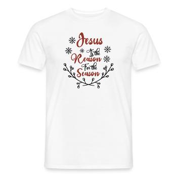 Jesus is the reason for the season - Men's T-Shirt - white - Front - AI Model Male 178 dark (178cm)