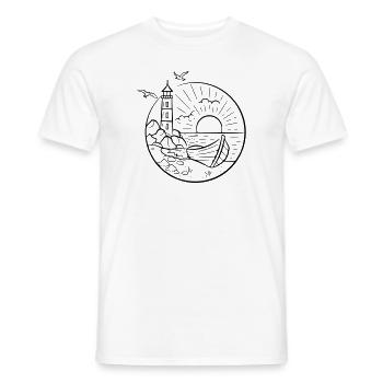 Boat and lighthouse - Men's T-Shirt - white - Front - AI Model Male 178 dark (178cm)