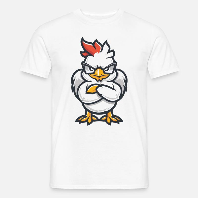 Huhn Comic - Männer T-Shirt - Weiß
