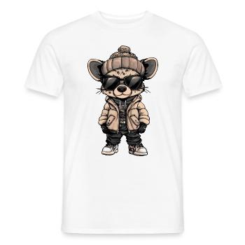 Hyäne Cool Comic - Männer T-Shirt - Weiß - Vorne - AI Model Male 178 dark (178cm)