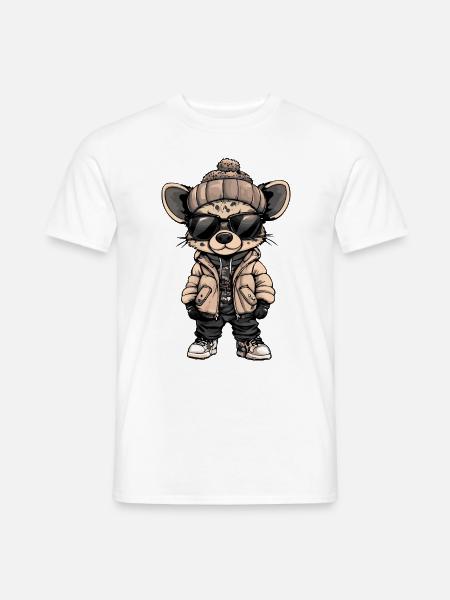 Hyäne Cool Comic - Männer T-Shirt - Weiß