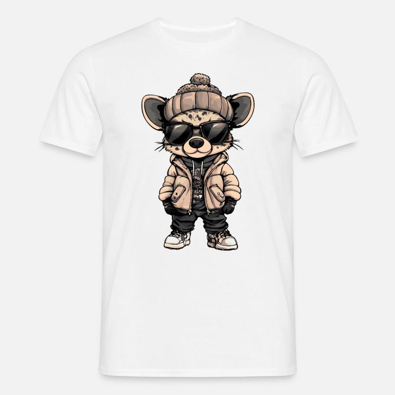 Hyäne Cool Comic - Männer T-Shirt - Weiß