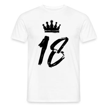18 Zahl Krone - Männer T-Shirt - Weiß - Vorne - AI Model Male 178 dark (178cm)