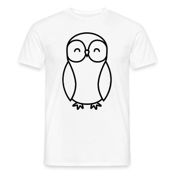 Eule Comic - Männer T-Shirt - Weiß - Vorne - AI Model Male 178 dark (178cm)