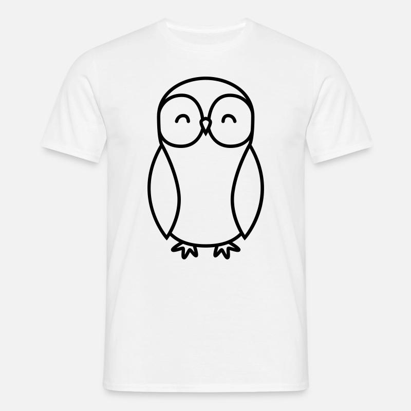 Eule Comic - Männer T-Shirt - Weiß