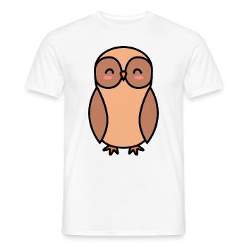 Eule Comic - Männer T-Shirt - Weiß - Vorne - AI Model Male 178 dark (178cm)